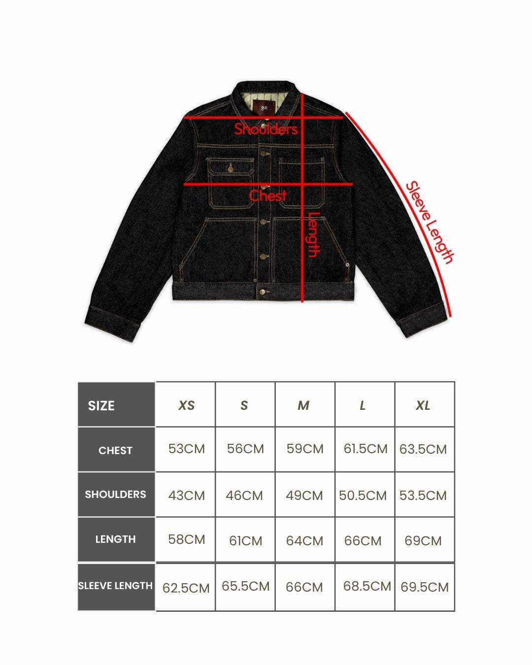Jacket size chart
